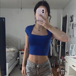 Blue Women's Crop Top